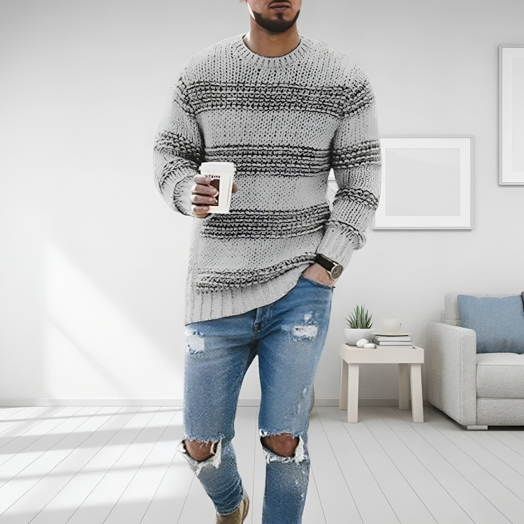 Lorenzo Vale | Textured Knit Sweater For Men