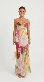 Elise Callahan | Floral Cowl Maxi Dress For Women