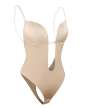Elise Garnett | Nude Backless Plunge Shaping Bodysuit For Women