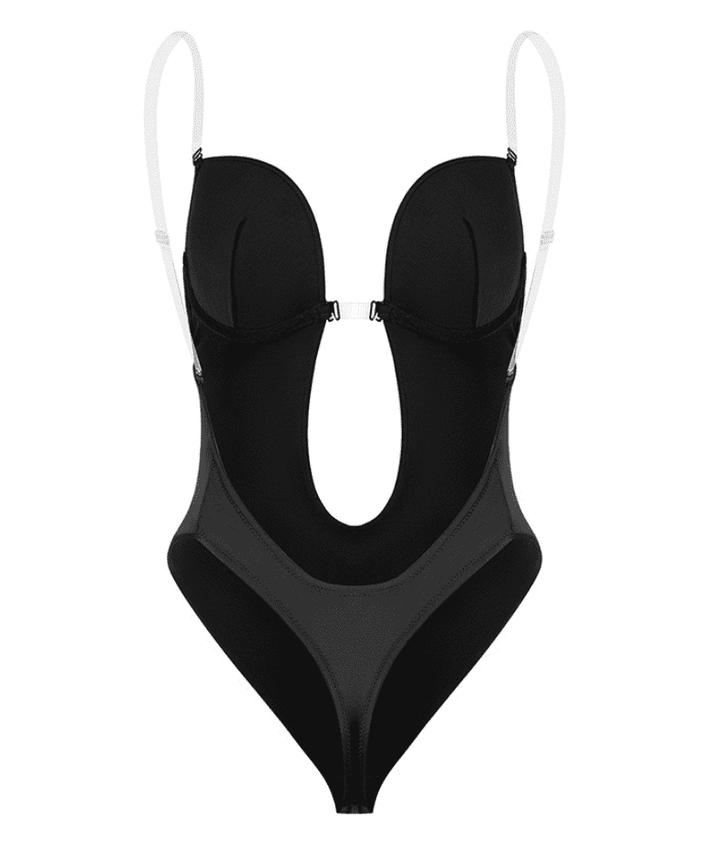 Elise Garnett | Nude Backless Plunge Shaping Bodysuit For Women