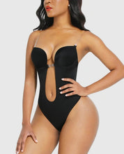 Elise Garnett | Nude Backless Plunge Shaping Bodysuit For Women