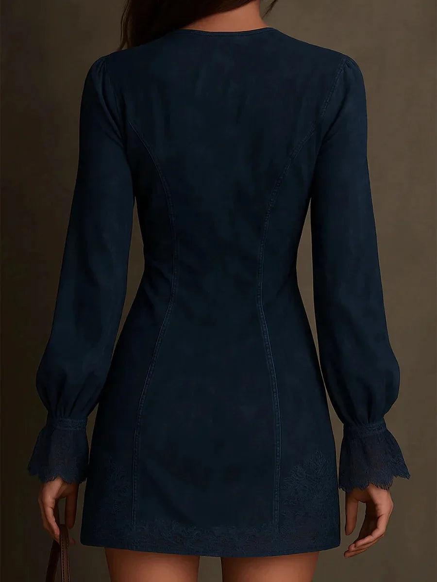 Valentina Moretti | Lace Zip Mini Dress For Women