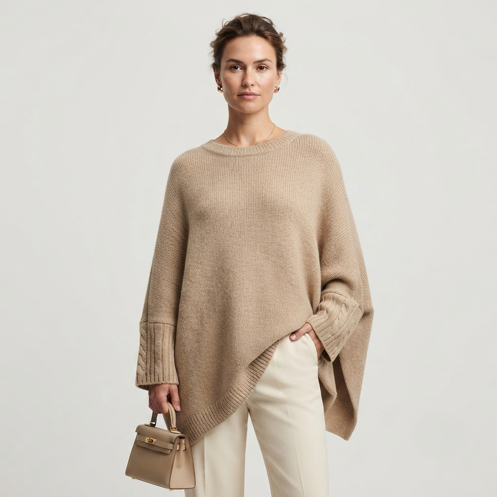 Emma Wilson | Oversized Knit Batwing Pullover Sweater For Women
