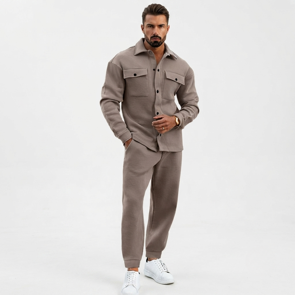 Ethan Campbell | Fleece Tracksuit Two-Piece Set For Men