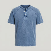 Ethan Murphy | Washed Henley T-Shirt For Men