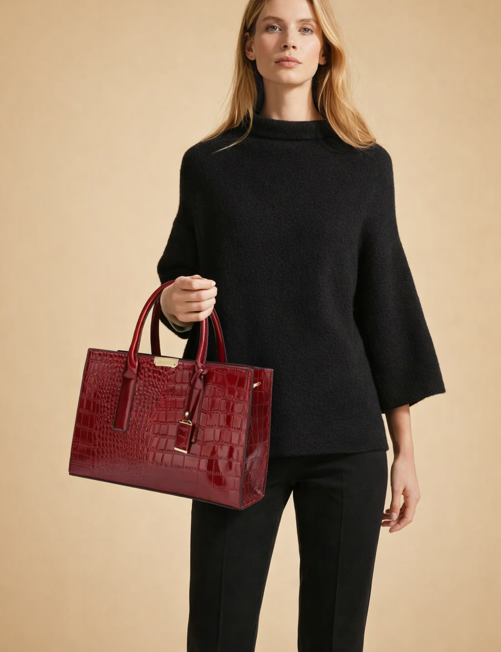 european-model-holding-red-crocodile-leather-tote-bag-studio-pose.png
