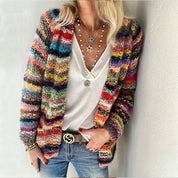 Isabella Laurent | Multicolour Knit Cardigan For Women