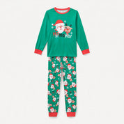Evergreen | Green Santa Print Christmas Pyjamas Unisex & Family