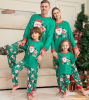 Evergreen | Green Santa Print Christmas Pyjamas Unisex & Family