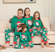 Evergreen | Green Santa Print Christmas Pyjamas Unisex & Family