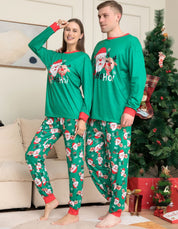 Evergreen | Green Santa Print Christmas Pyjamas Unisex & Family