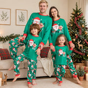 Evergreen | Green Santa Print Christmas Pyjamas Unisex & Family