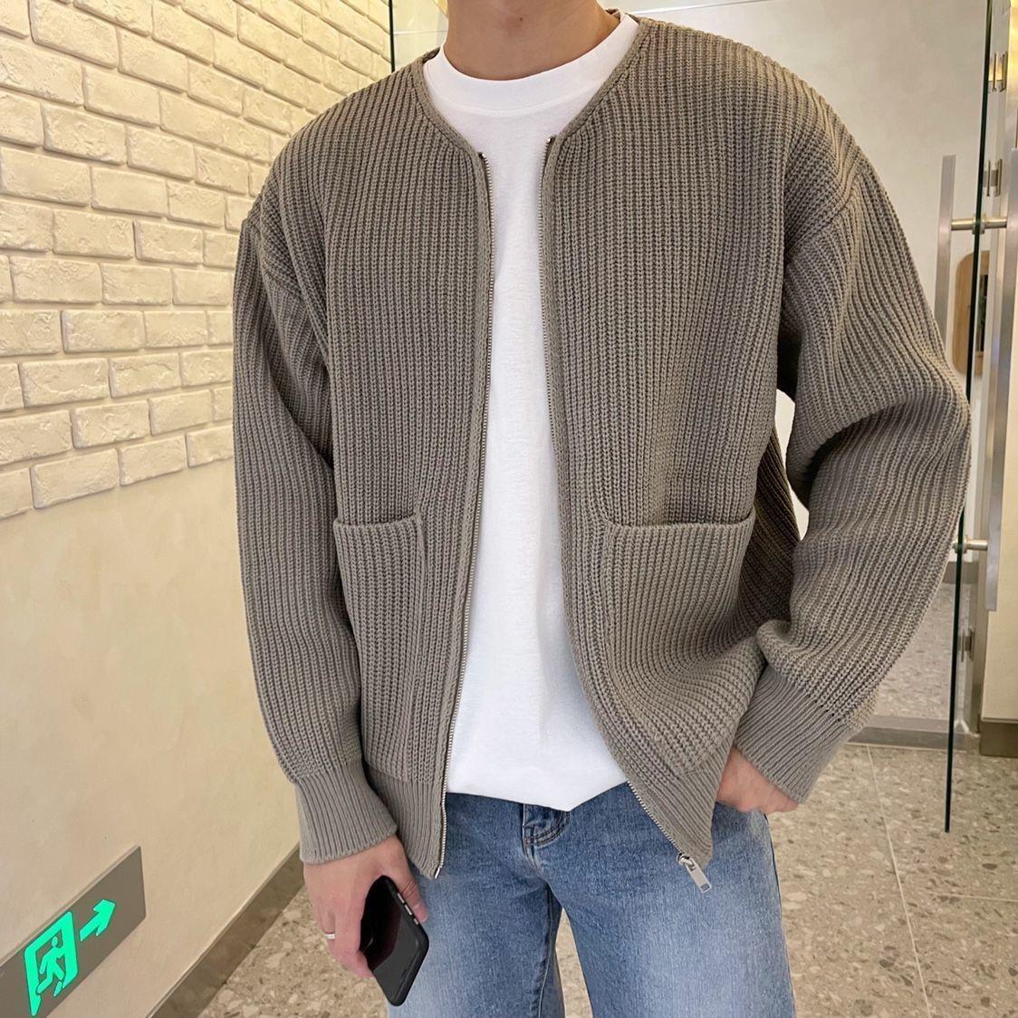 Adrian Bellucci | Minimal Knit Zip Cardigan For Men