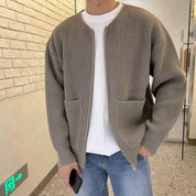 Adrian Bellucci | Minimal Knit Zip Cardigan For Men