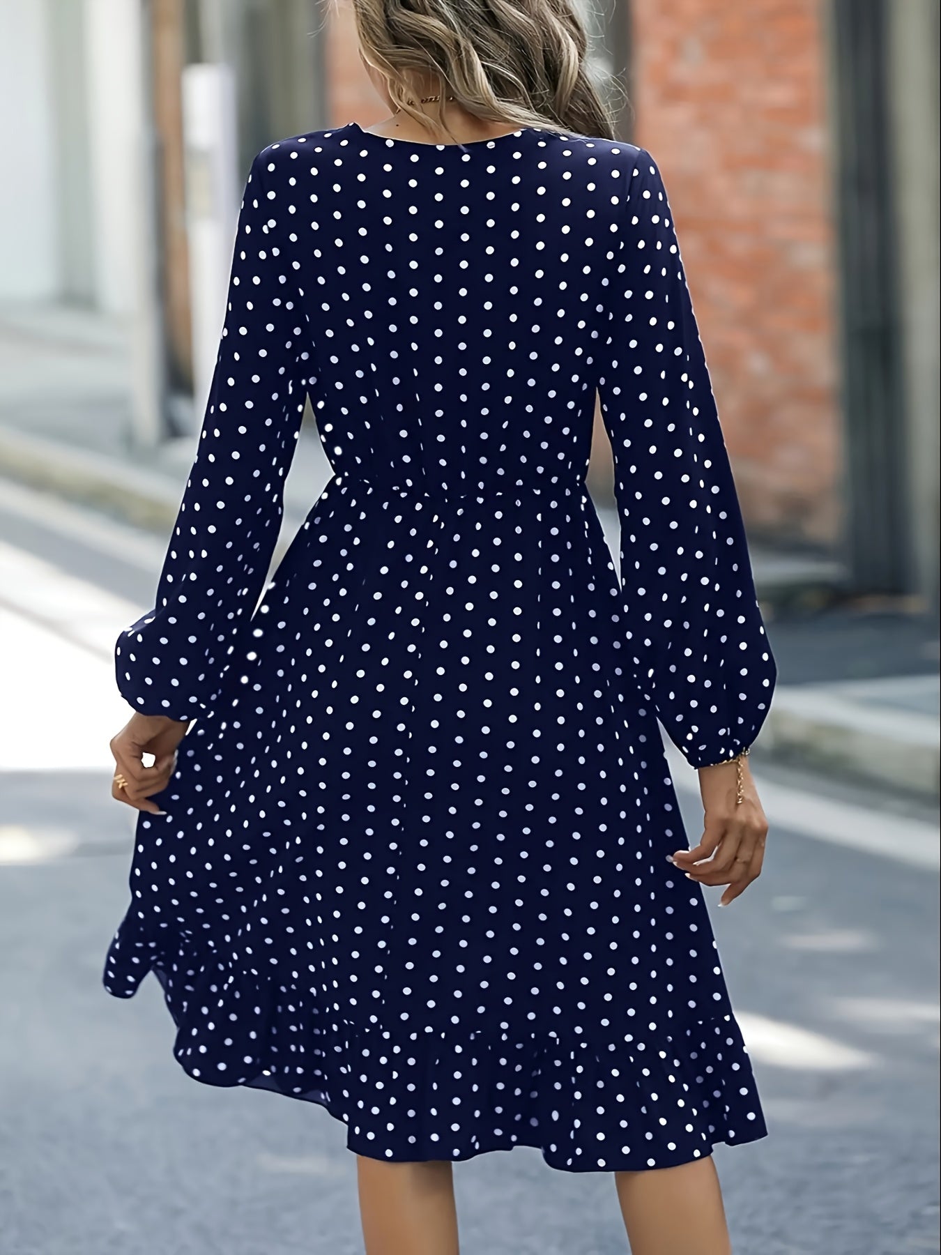 Ruby Kensington | Flowing Polka Dot Midi Dress For Women
