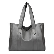 Fits The Lot | Black Large Leather-Look Tote Bag For Women