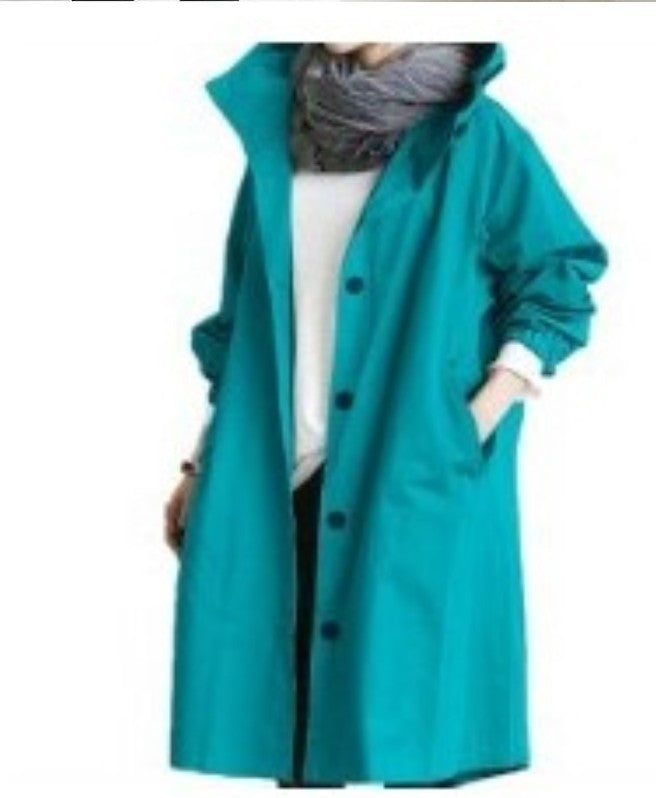 Paola Glenelg | Beige Long Hooded Raincoat For Women