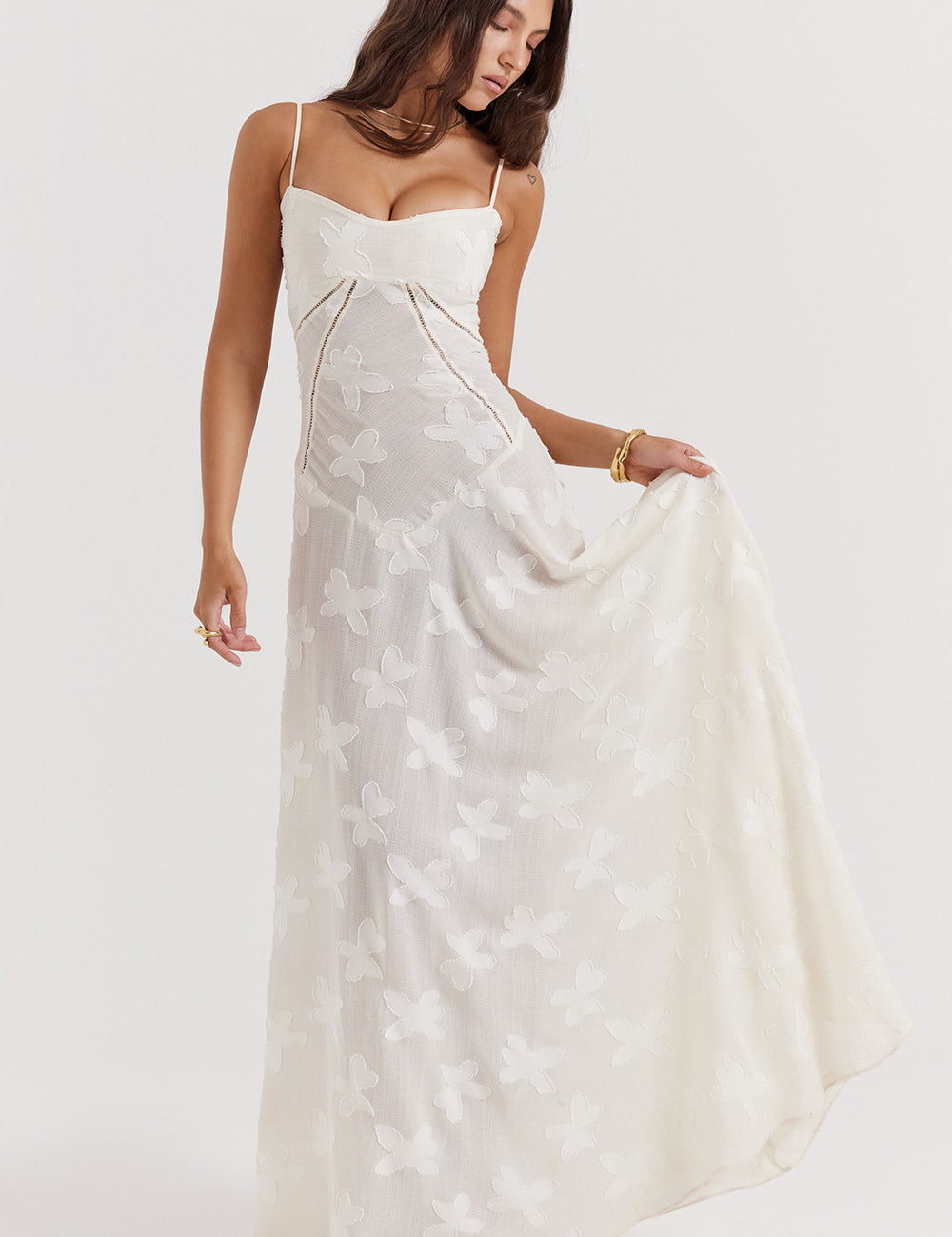 Hannah Stanhope | Butterfly Lace Maxi Dress For Women
