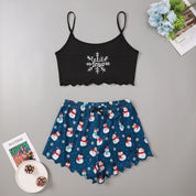 Sugar Plum | Green Gingerbread Print Christmas Pyjamas For Women