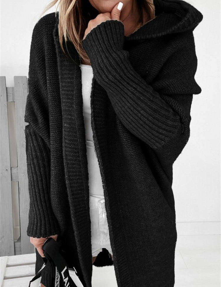 Elise Thornton | Oversized Hooded Knit Cardigan For Women