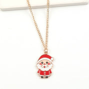 Yule Star | Gold Santa Snowman Elk Christmas Necklace For Women