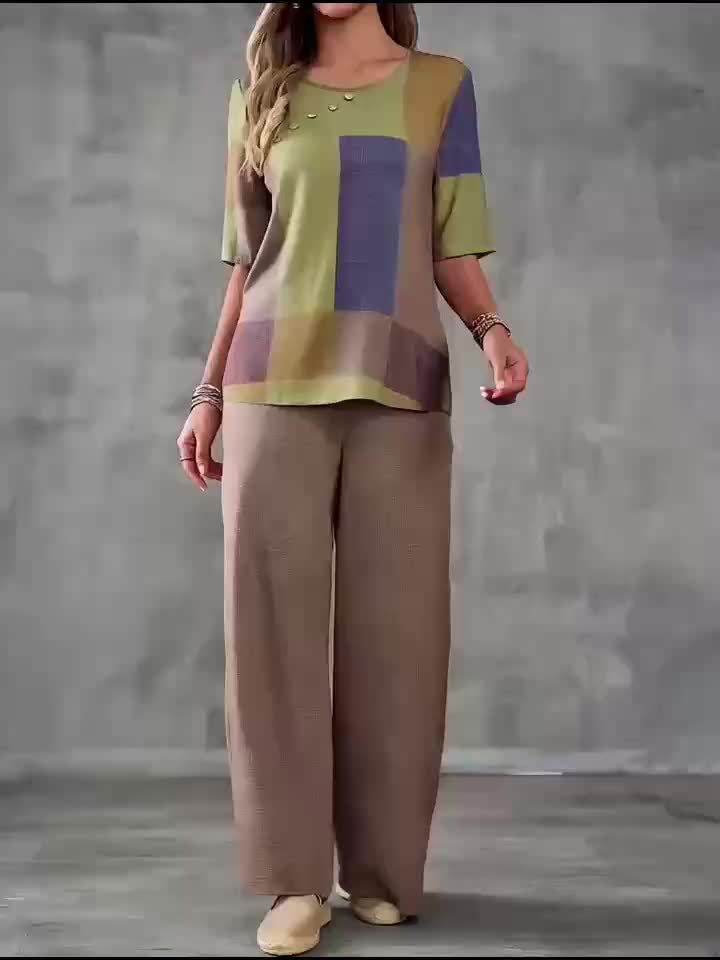 Piper Fenwick | Patchwork Colour Block Two-Piece Set For Women