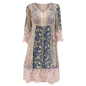Bronte Whitfield | Bohemian Floral Lace Midi Dress For Women