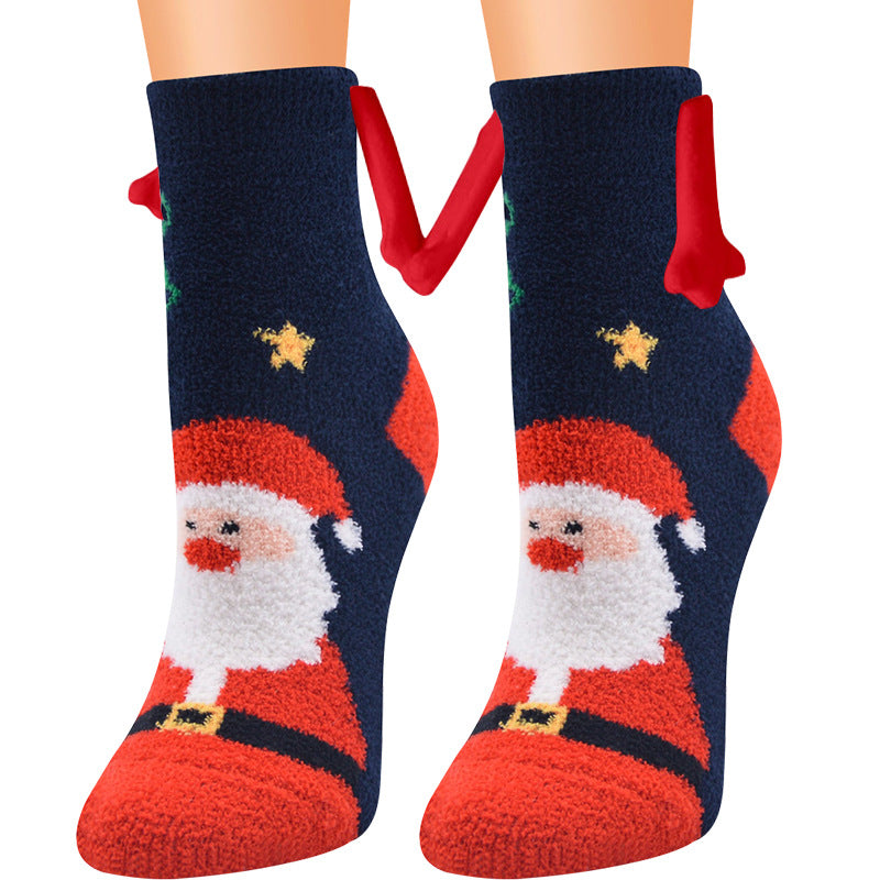 Ember | Red Santa Magnetic Christmas Socks Unisex & Couples