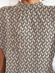 Ginevra Estmore | Brown Geometric Print Shift Dress For Women