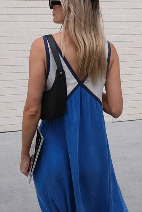 Rosalind Hawke | Maxi Dress With Colorblock V-Neck For Women