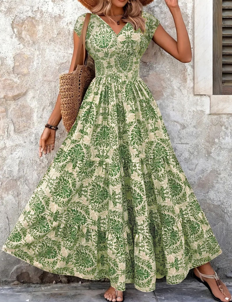 Ella Thompson | Floral V-Neck Maxi Dress For Women