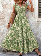 Ella Thompson | Floral V-Neck Maxi Dress For Women