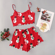 Sugar Plum | Green Gingerbread Print Christmas Pyjamas For Women
