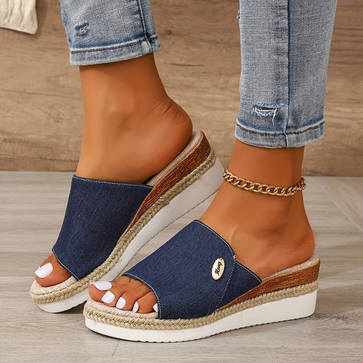 Marina Beckett | Woven Espadrille Wedge Sandals For Women