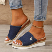 Marina Beckett | Woven Espadrille Wedge Sandals For Women