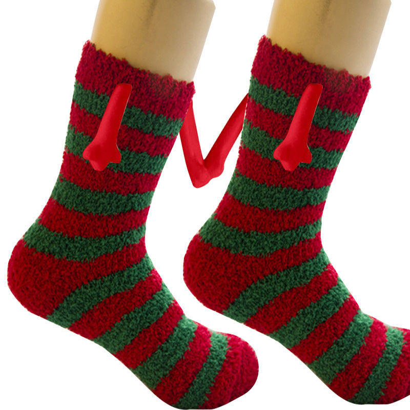 Ember | Red Santa Magnetic Christmas Socks Unisex & Couples