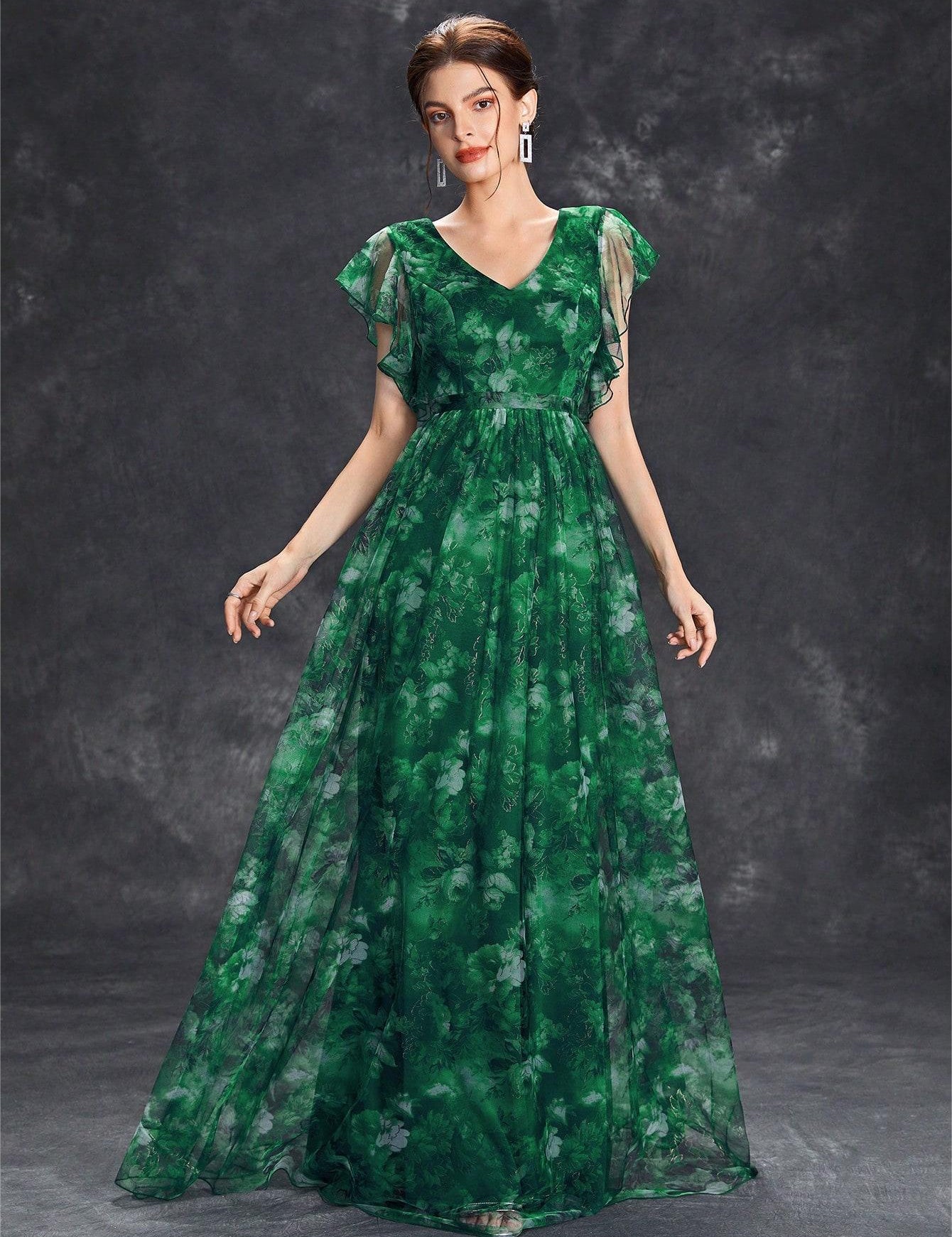 Isabella Reeves | Floral Graduation Dress With Tulle Overlay For Women