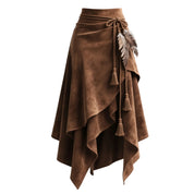 Lucy Jones | Suede Wrap Skirt With Tassel Detail For Women
