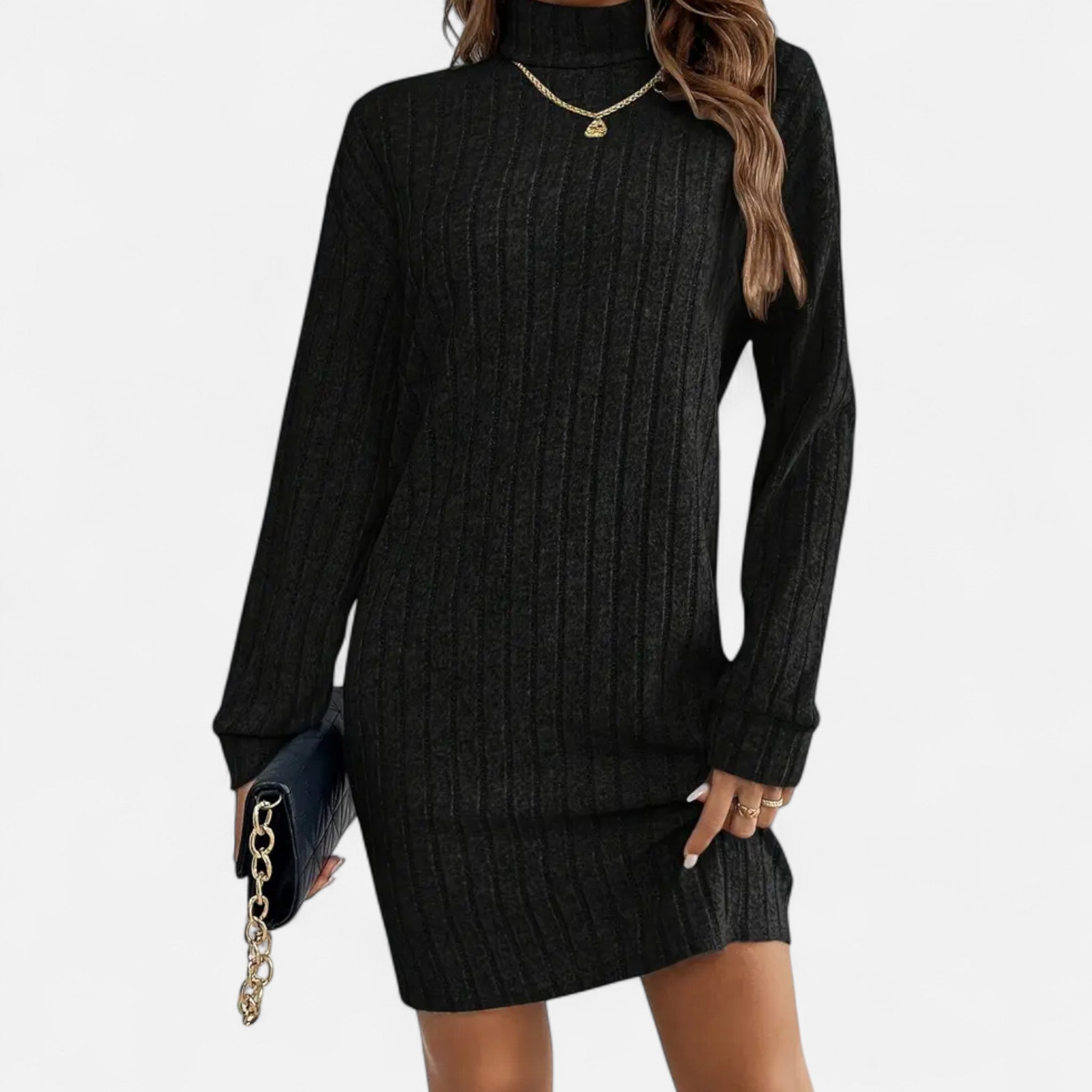 Elena Moreau | Ribbed Knit Mini Dress For Women