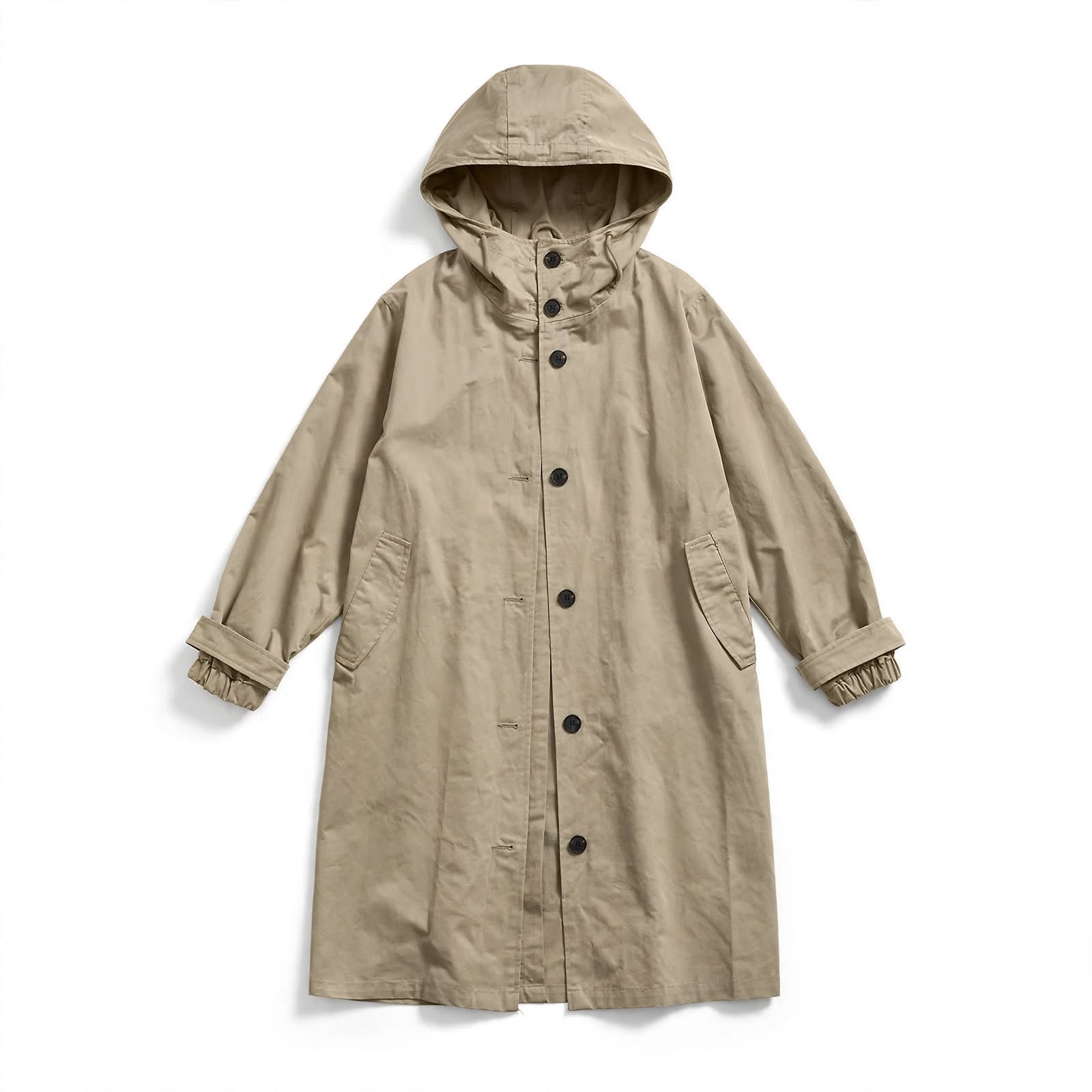 Paola Glenelg | Beige Long Hooded Raincoat For Women