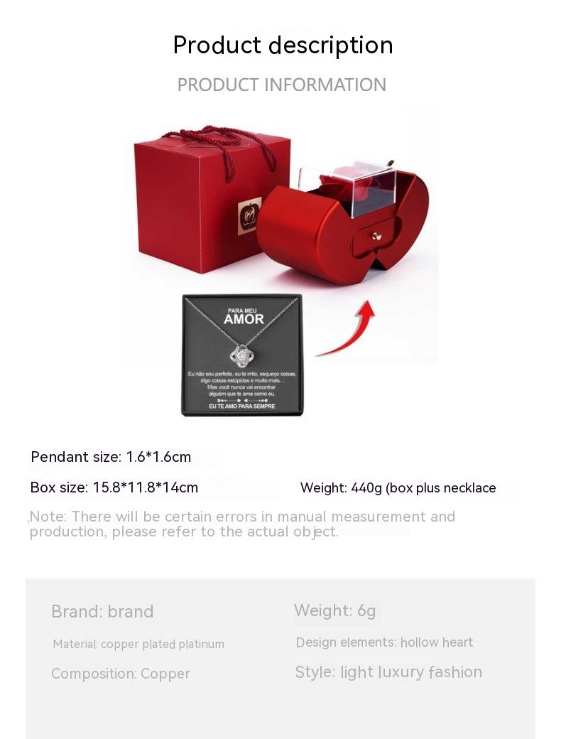 Matilda Cross | Preserved Rose Jewellery Box With Necklace For Women