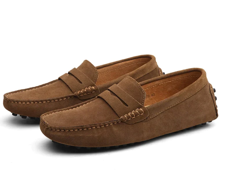 Leandro Walley | Suede Penny Driving Loafers For Men