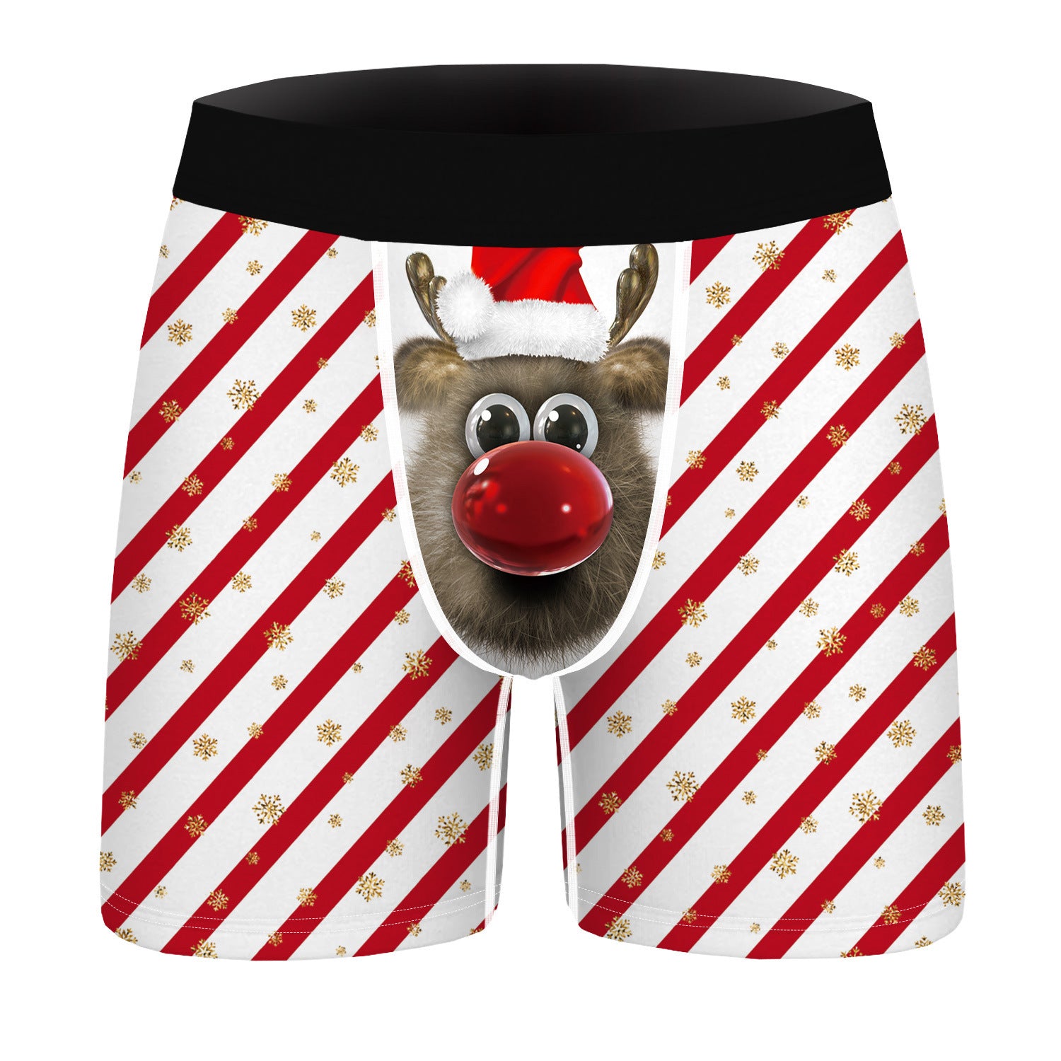 Candy Stripe | Red Candy Cane Print Christmas Boxer Briefs For Men