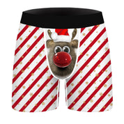 Candy Stripe | Red Candy Cane Print Christmas Boxer Briefs For Men