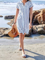 Millie Ashgrove | Striped V-Neck Summer Dress For Women