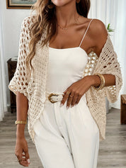 Ivy Thornton | Open Knit Cardigan With Drape Detail For Women