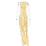 Grace Wilson | Ruched V-Neck Maxi Dress For Women