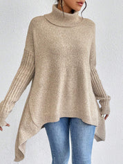 Phoebe Martin | Oversized Turtleneck Knit Sweater For Women