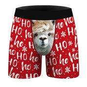 Candy Stripe | Red Candy Cane Print Christmas Boxer Briefs For Men