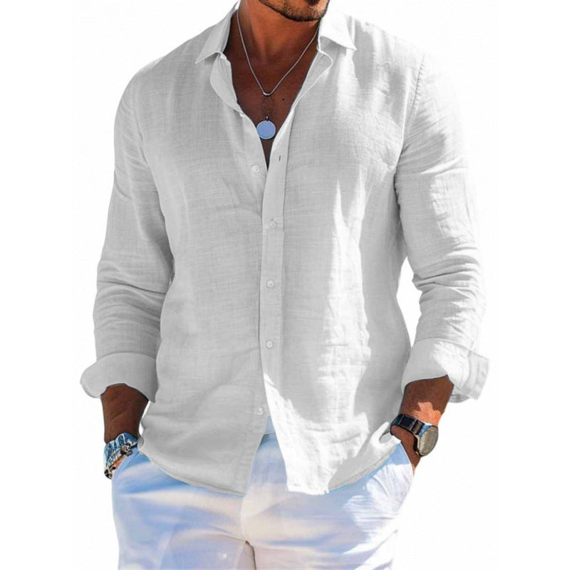 Bruno Harthurst | Grey Relaxed Linen-Look Shirt For Men